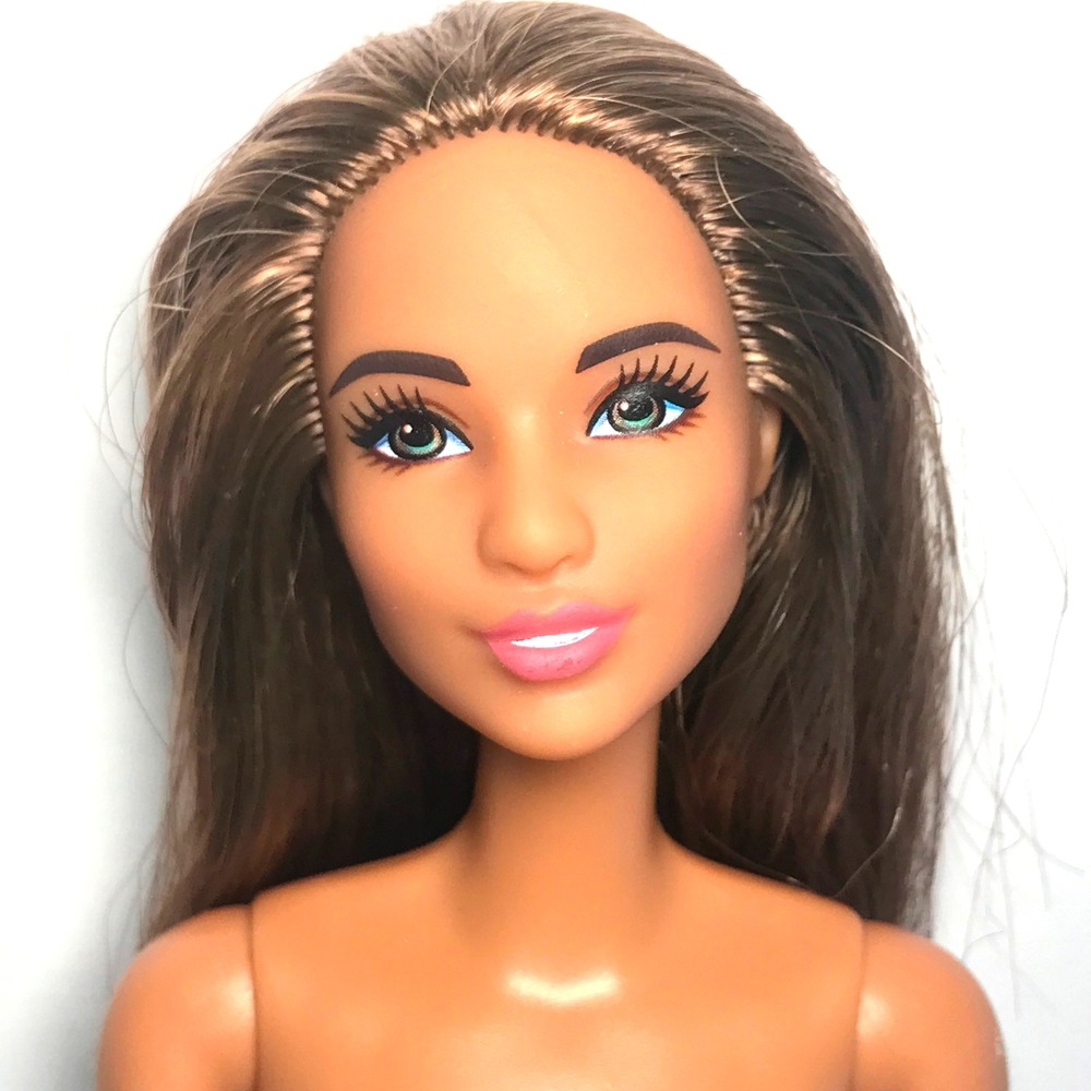 Nude Barbie 2021 Standard Brown Hair & Eyes Hispanic June Face GVJ97 Doll